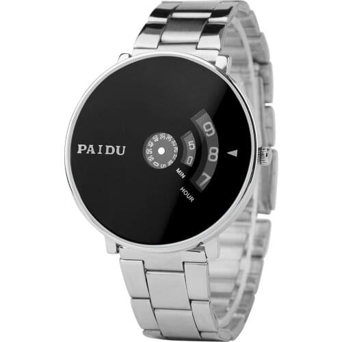 PAIDU Casual Stainless Steel Minimalist Men Wrist Watch Sport White/ Black Dial Quartz Men Creative Watches Modren Reloj Clock