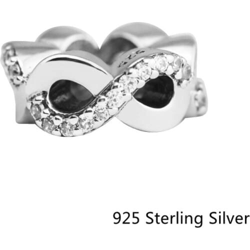 CKK Infinite Love Charms 925 Sterling Silver Beads Original Jewelry DIY Making Fits For Bracelets & Bangle