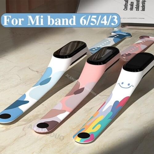 Colorful Strap For Xiaomi Mi Band 6 5 3 4 NFC Sport Strap Watch Silicone Wrist Strap For Mi band 6 4 3 MiBand 5 Wristband