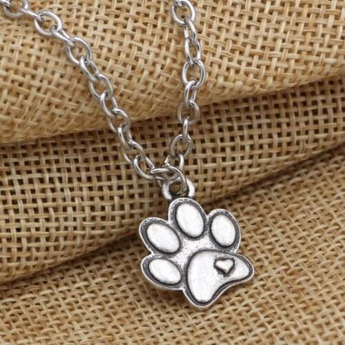 Women cute simple design paw heart lover dog necklace for pets dog lover