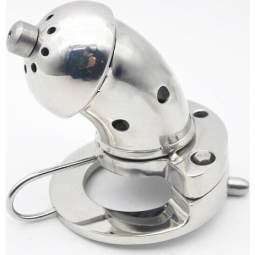 Happygo,Double Lock Stainless Steel Male Chastity Device Urethral Catheter,Cock Cage,Penis Lock,Cock Ring,Chastity Belt,A293-1