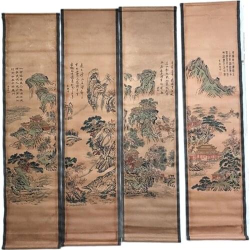 China Calligraphy Paintings Scrolls Old Chinese Painting SCROLL FOUR SCREEN Painting