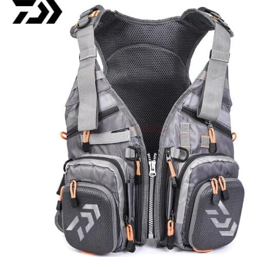 Daiwa Multipurpose Fishing Vest General Size Multi Function Adjustable Mesh Vest With Mutil-Pocket Outdoor Fishing Vest Jacket