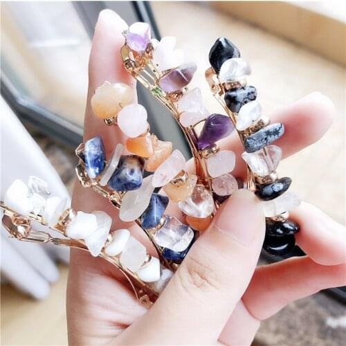 Fashion Coloured marble grain Spring Hair Clips Hair Accessories elegance Women Glittering jewel hair clips Hairpins barrette