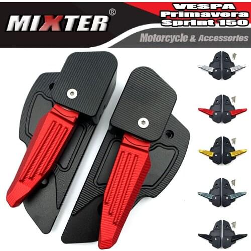 Motorcycle Rear Passenger Foot Peg Steps Foldable Catapult Pedals Footrest For PIAGGIO VESPA Primavera 150 Sprint 150 2013-2020