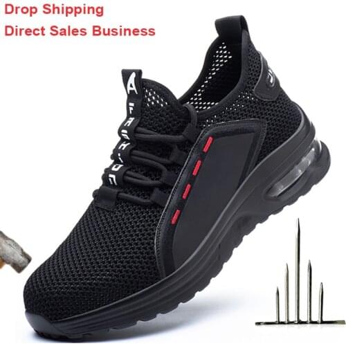 Mens Safety Shoes Indestructible Breathable Non Slip Steel Toe Cap Work Boots Mens Work Shoes Puncture Resistant Sneakers