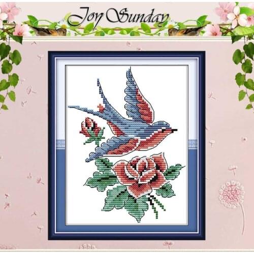Bird rose flower animals painting counted 11CT 14CT Cross Stitch Sets DIY Cross-stitch Kits Embroidery Needlework Home Decor