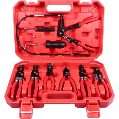 9Pcs Hose Clamp Ring Plier Clip Set Flexible Cable Plier Swivel Jaw Tool Remover Auto Hand Tool Set