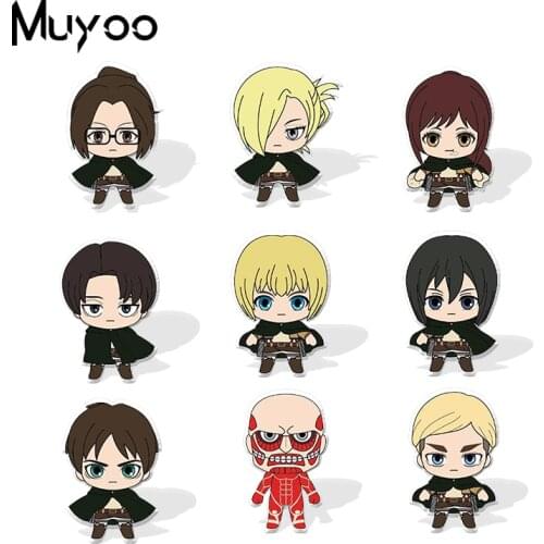 New Attack on Titan Anime Acrylic Resin Epoxy Lapel Pin Eren Armin Colossal Titan Acrylic Clothing Badge Pins