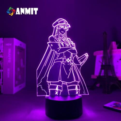 16 Colors Nightlight Anime 3d Lamp Akame Ga Kill Esdeath LED Night Light Child Birthday Gifts Dropshipping