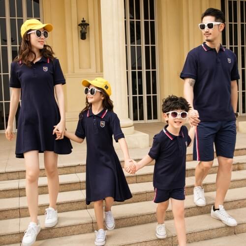 2020 new Family Look Matching Clothes Matching Family Outfits Clothes Father Son T-shirt and pant mom and girl dress Clothes