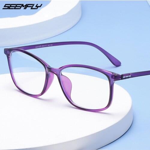 Seemfly New Anti Blue Light Glasses Classic TR90 Ultralight Flat Mirrors Fashion Square Frame Men Women Computer Goggles Gafas