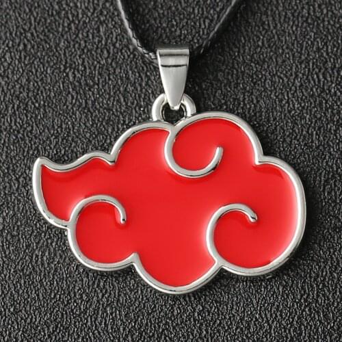 Red Cloud Necklace Akatsuki Organization Pendant Japan Ninja Fashion New Hot Anime Enamel Jewelry Men Women Cosplay Wholesale