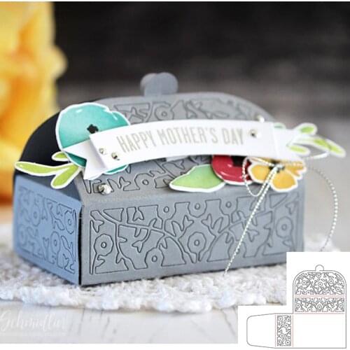 Frame Pattern background Gift Box Metal Cutting Dies Stencils for Scrapbooking Photo Album Decorative Embossing DIY 3D New