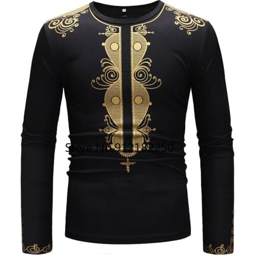 Mens Dashiki African Shirt Tribal Floral Slim Fit Blouse Tops Tee Shirt Homme Hip Hop Streetwear Casual Men African Clothes XXL
