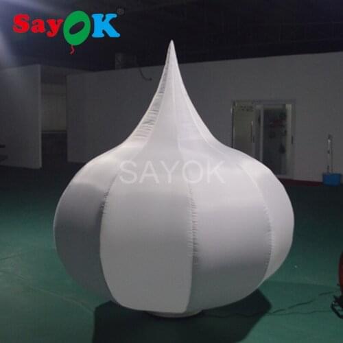 Sayok 2m Outdoor Giant Inflatable Onion Shaped with LED Changing Lights for Advertising Promotion Event Festive Party Decoration