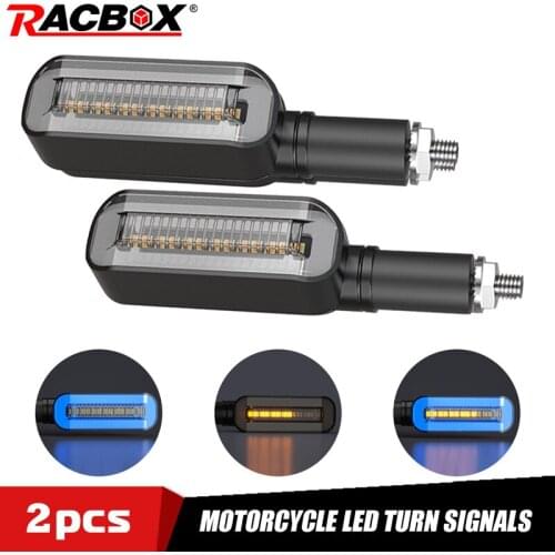Motorcycle LED Turn Signal Light Daytime Running Llight Blue White Waterproof Motorcycle Lamp Flashing Rear Brake Light DRL
