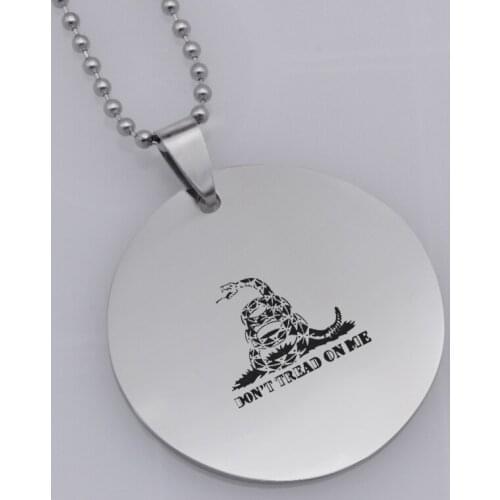 Ufine snake pendant don't tread on me pendant stainless steel jewelry necklace Customed words or name necklace N474