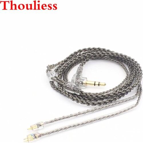 Thouliess 0.75mm 2 Pin Silver Plated Copper Wire Replacement Earphone Cable For 1964 w4r um3x es3 es5