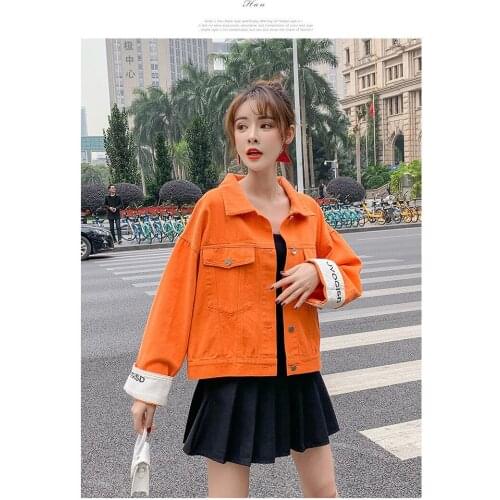 2020 Hot Fashion Popular Korean Version Loose New Net Red Wild Long-Sleeved Short Autumn Jacket Casual Solid Color Street