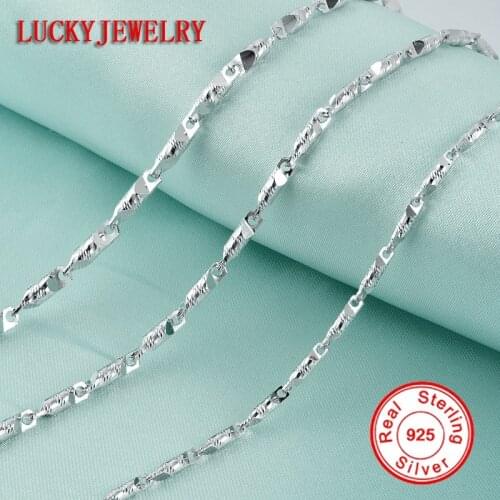 Retro S925 Sterling Silver Necklace For Women 2.0 Cylindrical A Chain 925 Silver Neck Chain Birthday Wedding Fine Jewelry Gift