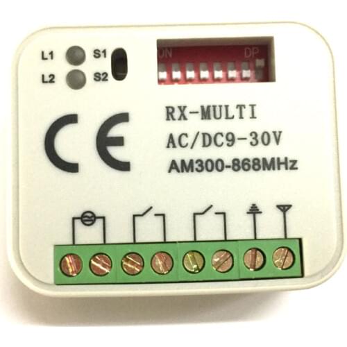 1pcs Multi frequency 300-868mhz Universal Wireless Remote Control Switch AC/DC 9-30V 2CH Relay Receiver Module
