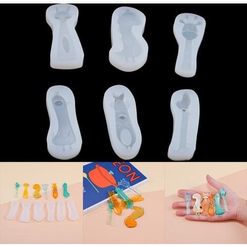 1pcs Cartoon Animal Hair Clip Epoxy Resin Mold Cute Hairpin Pendant Silicone Mould For DIY Crafts Jewelry Making Accessories