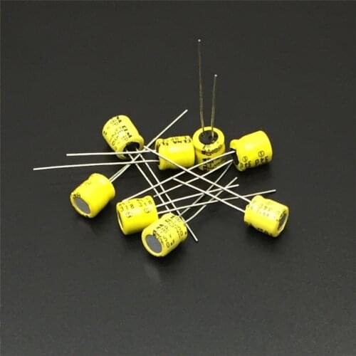 10pcs/100pcs 10uF 25V ELNA CE-BP 6x7mm 25V10uF Bipolar Audio Capacitor Yellow