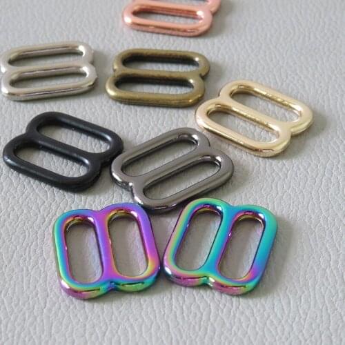 10Pcs 15mm Rings Metal Buckle Slider For Bag Accessory Handbag Adjuster Belt Loop Hardware Pet Dog Collar Garment Harness Clasp