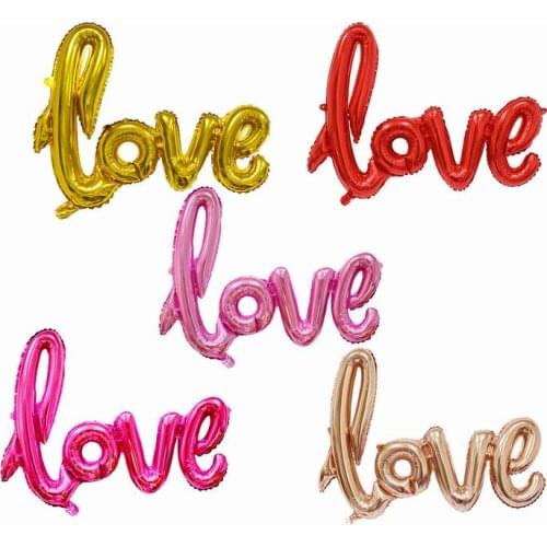 100pcs Romantic Letter Balloons Rose Gold LOVE Foil Balloons Wedding Decoration Ballons