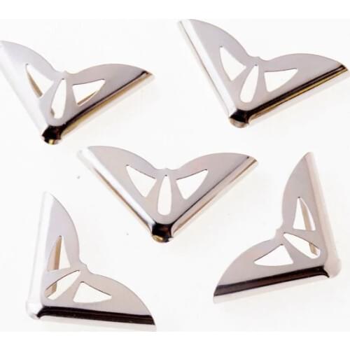 20PCs Silver Tone Book Scrapbooking Albums Menus Folders Corner Protectors 22x22x31mm F1217