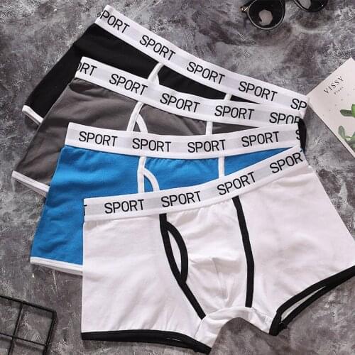 3pcs New Style Mens Cotton Sports Boxer Briefs Trendy Male U-convex Cotton Boxer Shorts Sexy Luxury Design Exotic For Men