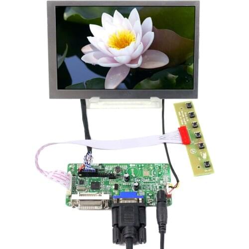 7 inch 800X480 LCD Screen G070VW01 V0+ VGA and DVI LCD Controller Board Kit