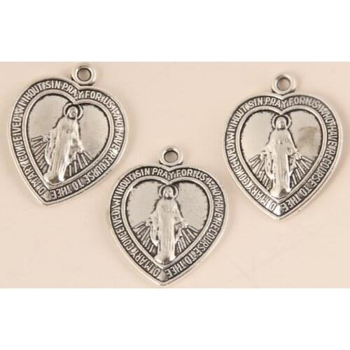 8pcs Silver Color Simple Heart Blank Charms Pendant For Necklace Pendant For Necklace Earrings