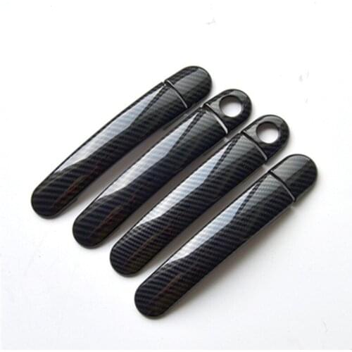 ABS Carbon fiber car Door Handle Bowl Door handle Protective covering Cover Trim For Skoda Octavia A3 MK2 2004-2013 Car styling