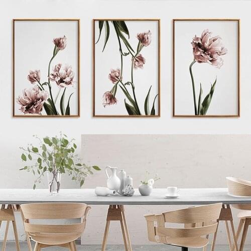 Watercolor Flowers Home Decoration Painting Pink Carnation Wall Art Poster Living Room Bedroom Canvas Painting Pictures