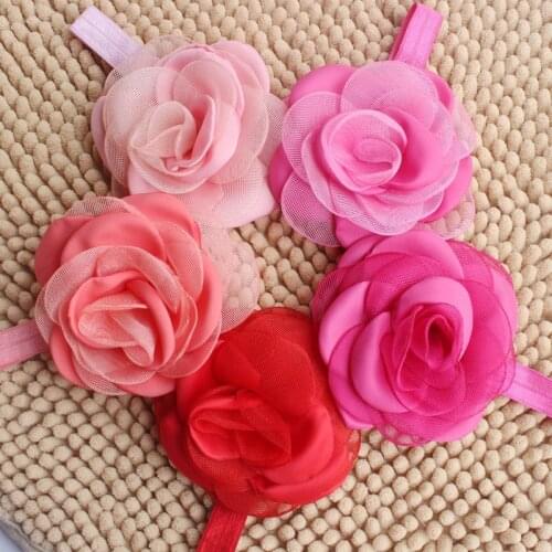 Satin Flower Lace Headband Burned Layered Flower Headband Luxe Headband 10pcs head wear