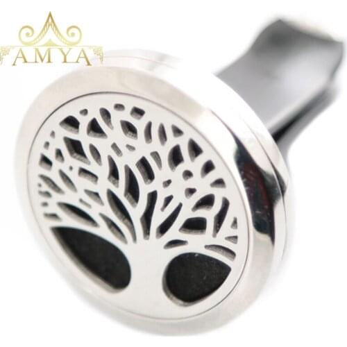 Tree of Life Butterfly 30mm Diffuser 316 Stainless Steel Car Aroma Locket Essential Oil Car Diffuser Lockets Free 40Pcs Pads