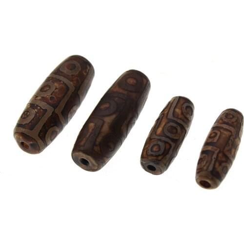 2pcs Natural Agates Tibetan 9 Eyes Loose Spacer Dzi Stone Beads for Jewelry Making fit Charm Bracelet Necklace DIY Findings Z68