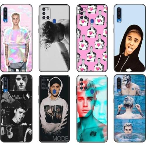 Black tpu Case For Samsung Galaxy A50 50S A30S A10 A01 A11 A21S A31 A41 A51 A71 M21 M30S S10 LITE Cover Justin Bieber