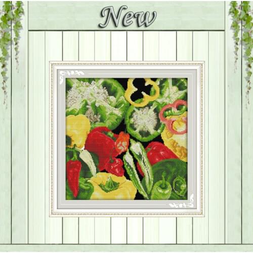 Chillies vegetable home decor painting counted print on canvas DMC chinese Cross Stitch kits 11CT 14CT needlework Set embroidery