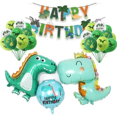 Dinosaur Confetti Latex Balloons Jungle Wild Animal Birthday Party Decorations Birthday Balloons Boy Baby Shower Decor Kids
