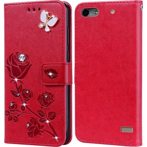 Flip Phone Case Cover for Huawei Honor 4C CHM-U01/G Play Mini C8818 4C Pro Bling 3D Diamond Flower Premium Leather Wallet Case