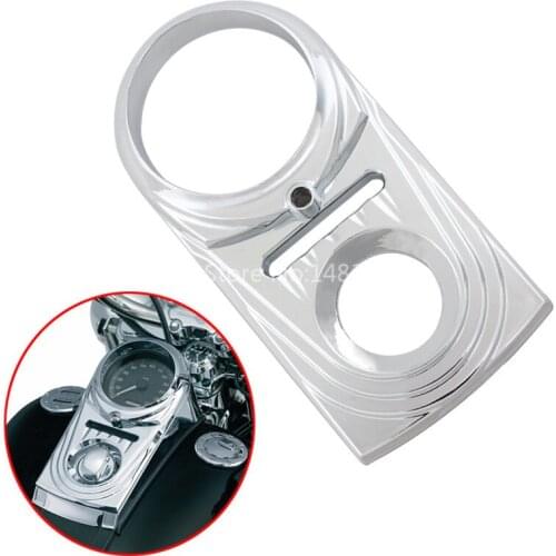 Chrome Dash Panel Insert Cover Die Cast Sculpted Fits For Harley Dyna Softail Fat Boy