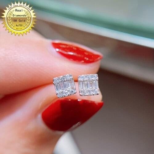 18k white gold Natural diamond all use 0.16ct earring Jewellery D-003