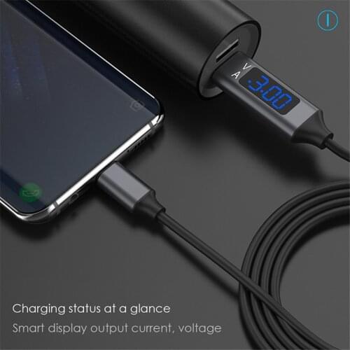 TQUQ USB Cable For iPhone 12 11 Pro Max Xiaomi Huawei iPad Fast Charge Data Charger Cord Mobile Phone Wire with Digital Display