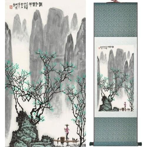Mountain and River painting Chinese scroll painting landscape art painting home decoration picture 041708