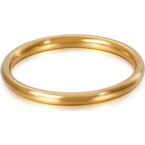 High Quality Fashion Stainless Steel Men Women`s Rings 2 mm Thickness Rose Gold Round Finger Ring For Girl Jewelry