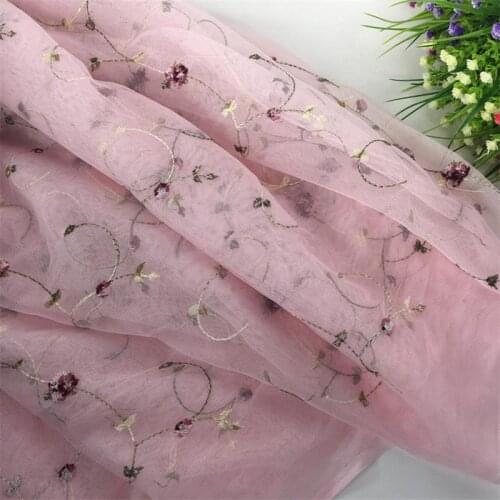 130cm Width Embroidered Flower Lace Fabric For Wedding Dress Decoration High Quality Fabric For Sewing
