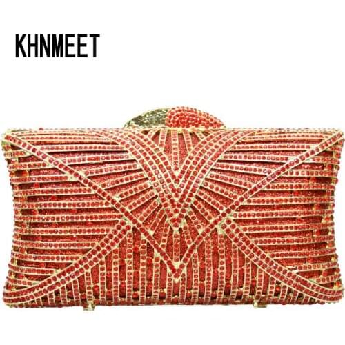 LaiSC fashion stripe colorful evening bags women luxury crystal Clutch bags diamante Handcraft handbags vintage pochette SC064